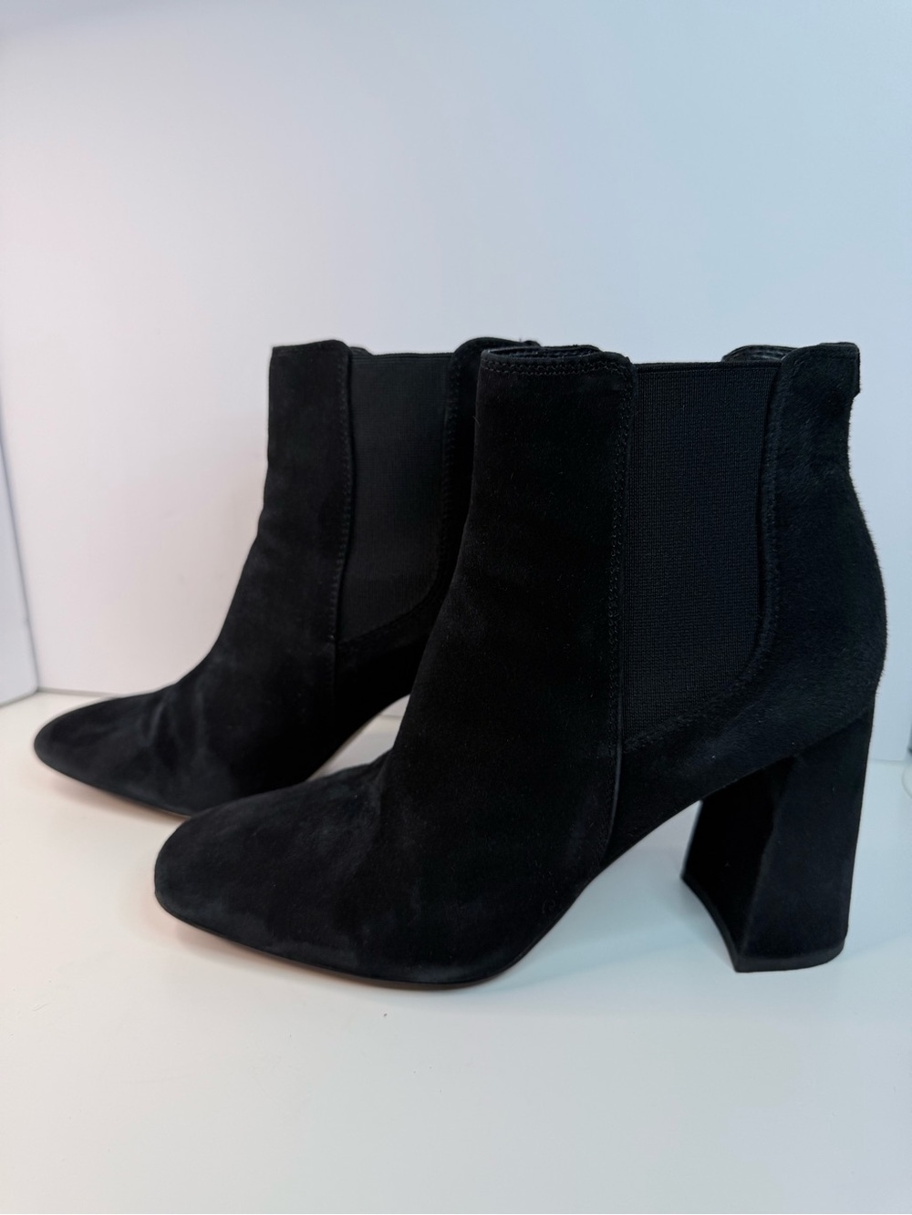 Sam Edelman Chiara Black Suede Chelsea Ankle Boots Size 10M